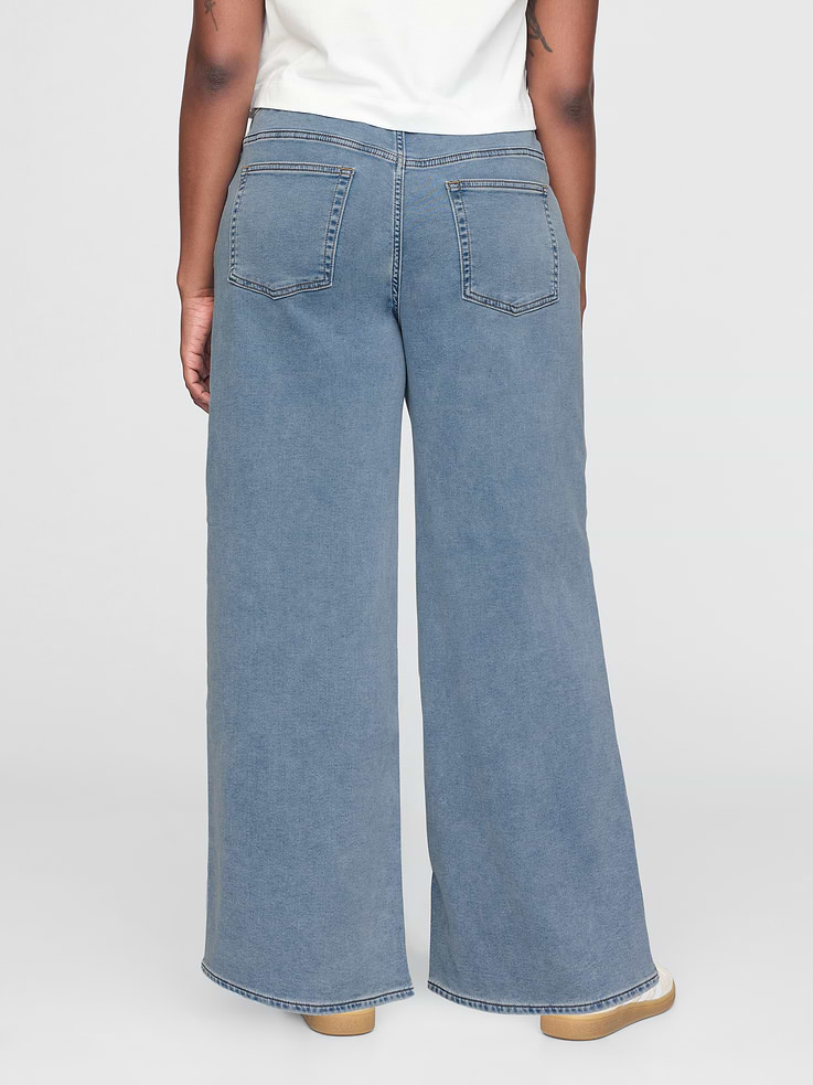 Image number 6 showing, Mid Rise Knit Easy Baggy Jeans