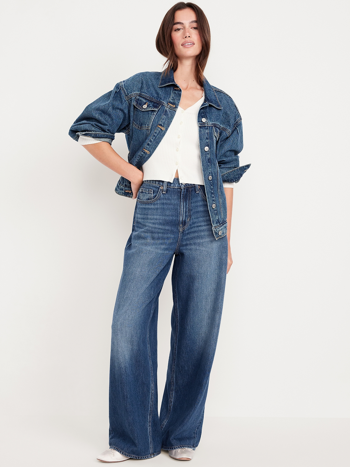 High-Waisted Baggy Wide-Leg Jeans | Old Navy