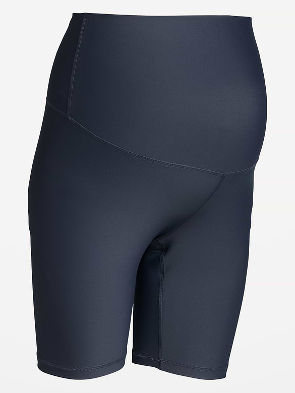 Maternity Full-Panel PowerSoft Biker Shorts -- 8-inch inseam