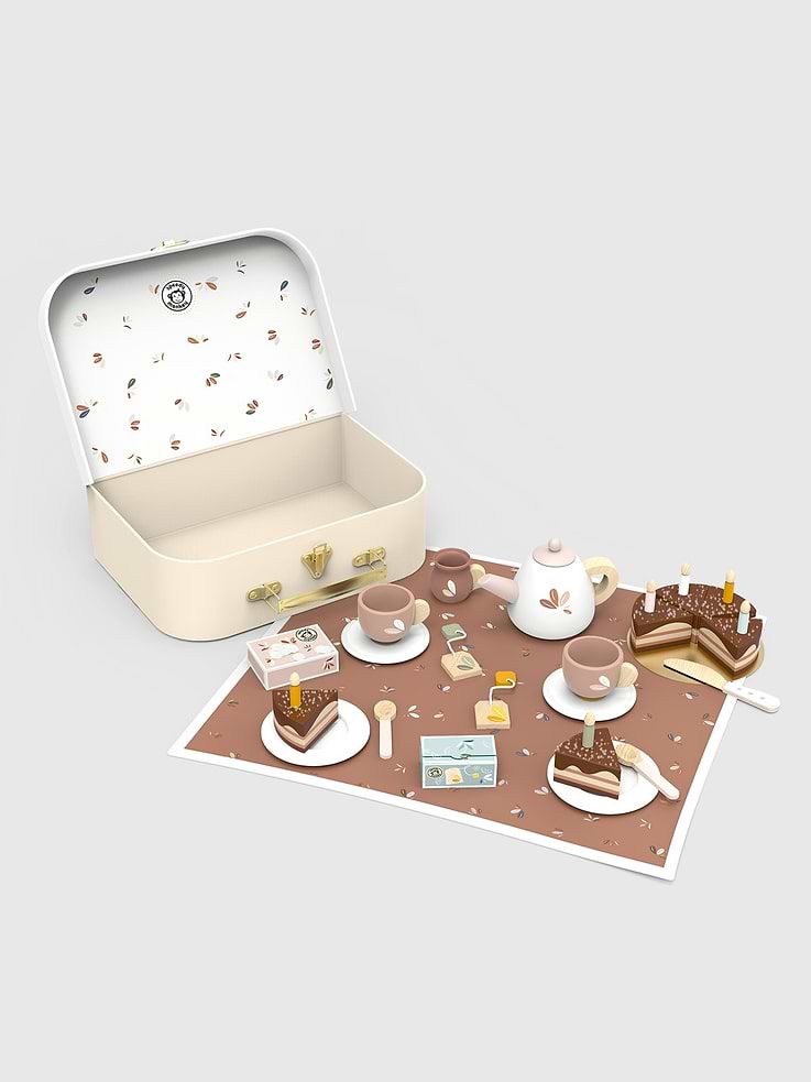 Image 1 of 4, Make every birthday celebration memorable with the charming 'Birthday Tea Set'., Crafted from high-quality wood, this delightful set is designed to spark imagination and provide endless hours of fun for children aged 3 years and above., Host your own tea party and entertain friends with this enchanting set., Easy to clean with just a damp cloth, this tea set is a perfect gift for any little tea enthusiast., Let creativity and imagination flourish with the Speedy Monkey 'Birthday Tea Set!'