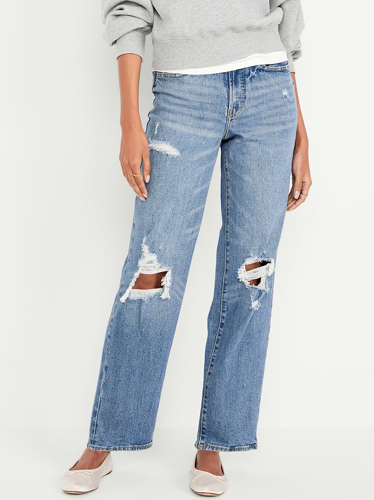 Image number 2 showing, High-Waisted OG Loose Ripped Jeans