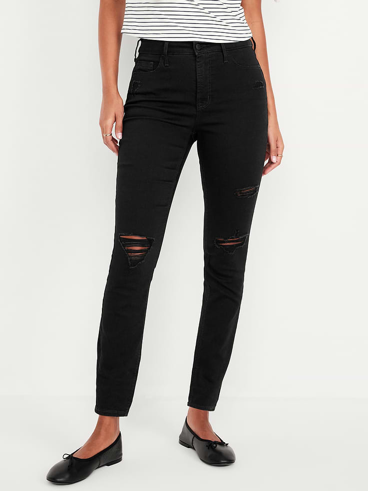 Image number 2 showing, High-Waisted Rockstar Super-Skinny Jeans