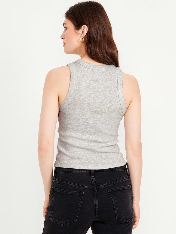 Snug Rib-Knit Crop Tank Top