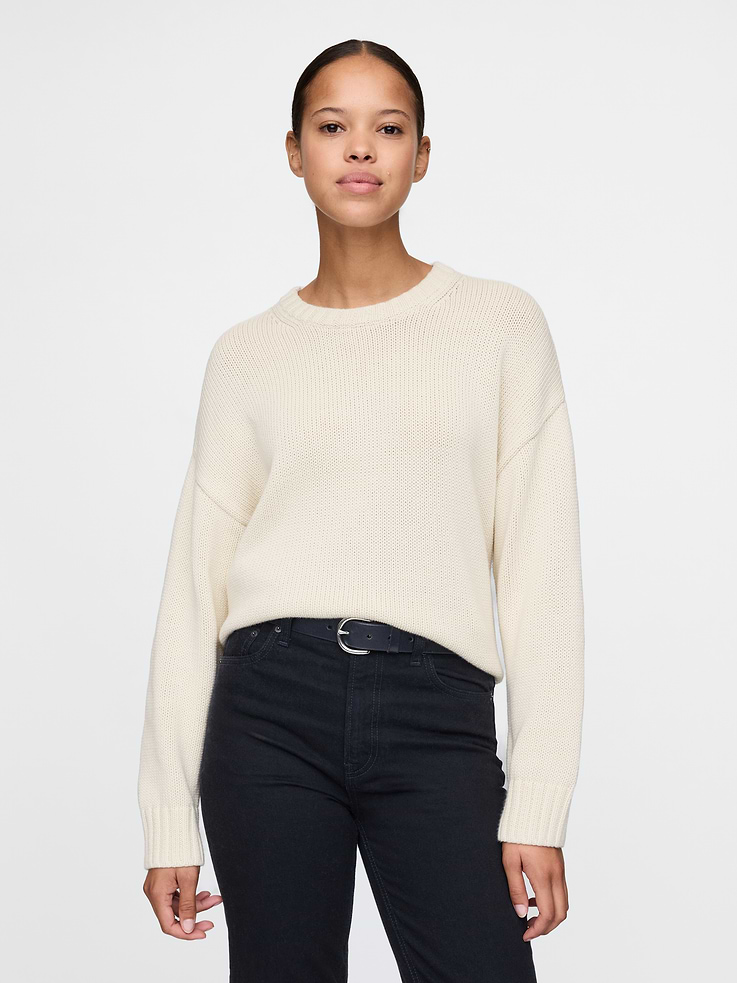 Image number 1 showing, 100% Cotton Relaxed Sweater