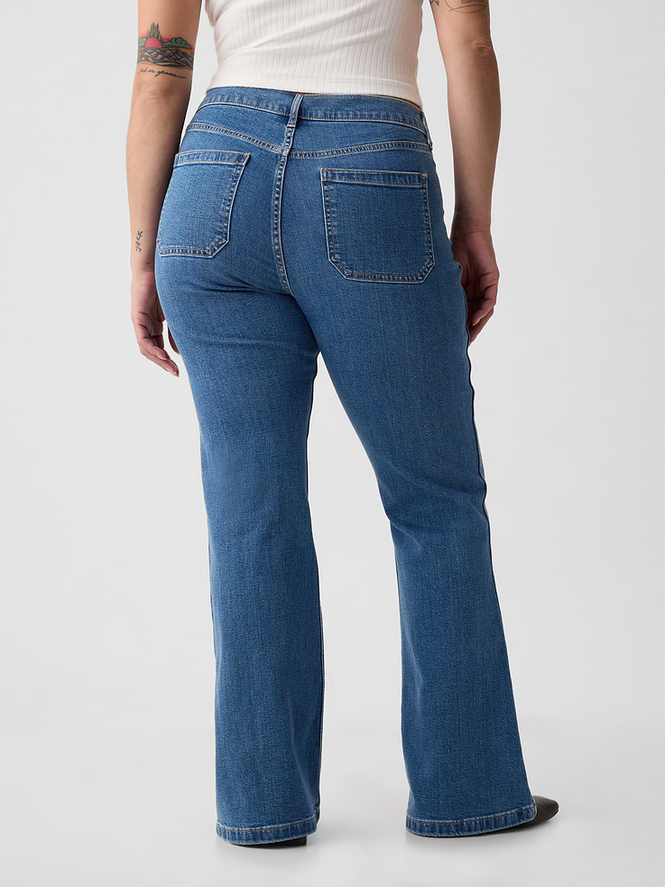 Image 6 de 8, Jean évasé années 70 à taille haute