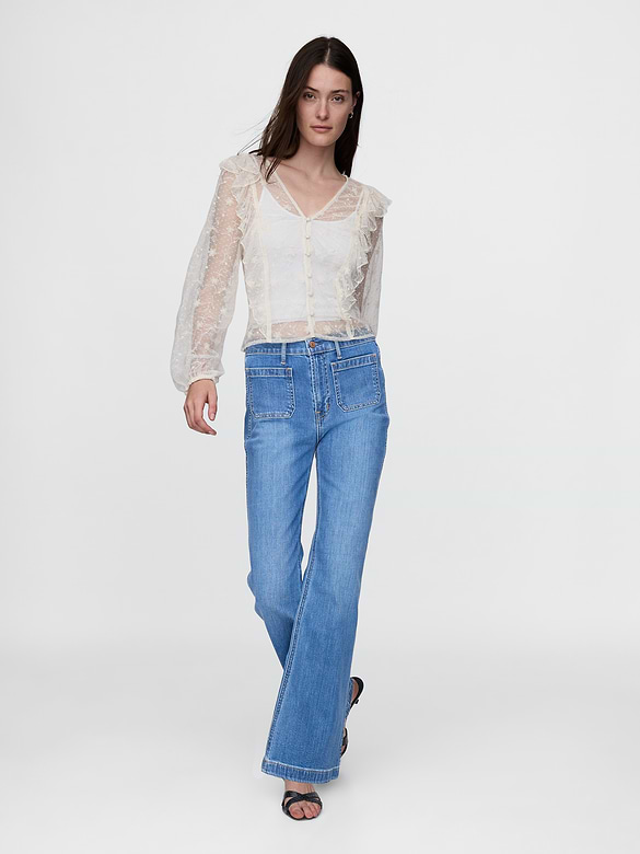 Recycled Lace Ruffle Top