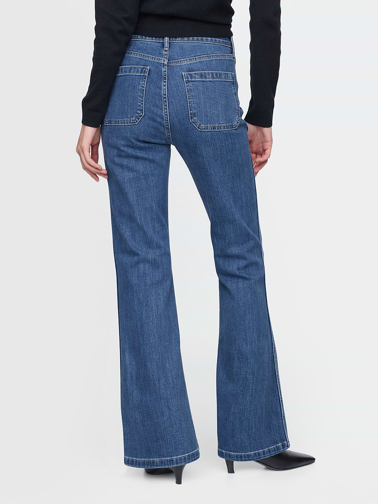 Image 4 de 8, Jean évasé années 70 à taille haute
