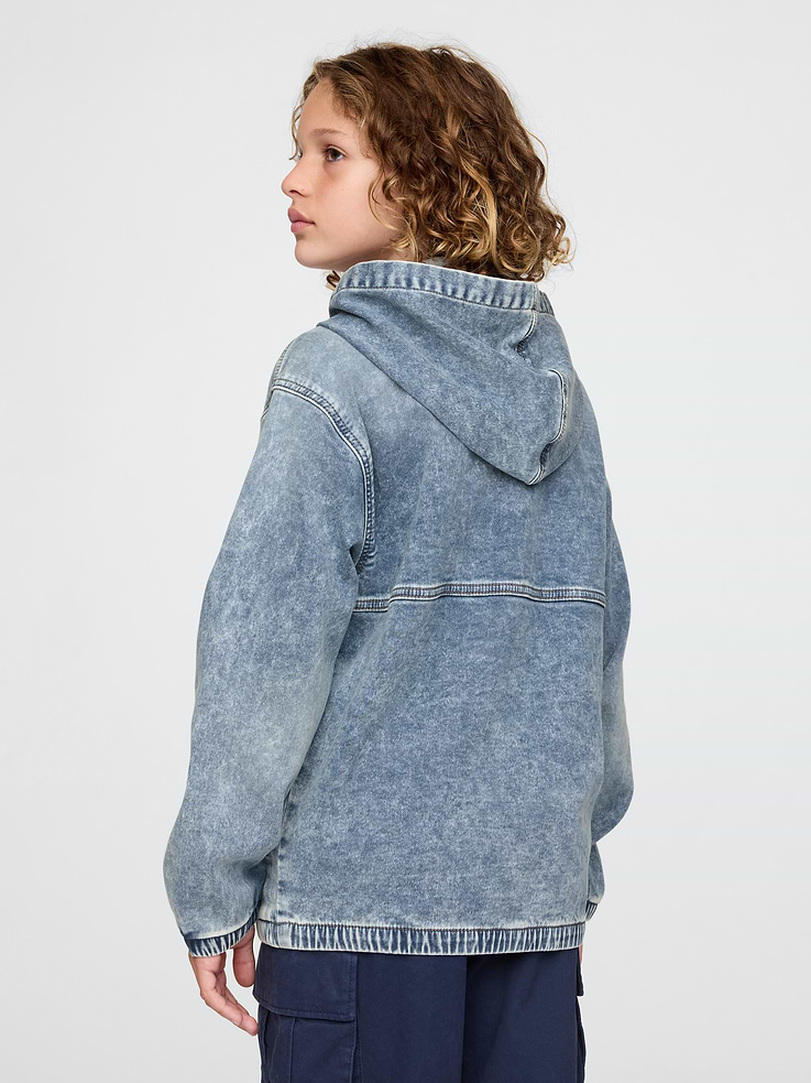 Image 2 of 6, Kids UltraSoft Denim Hooded Jacket