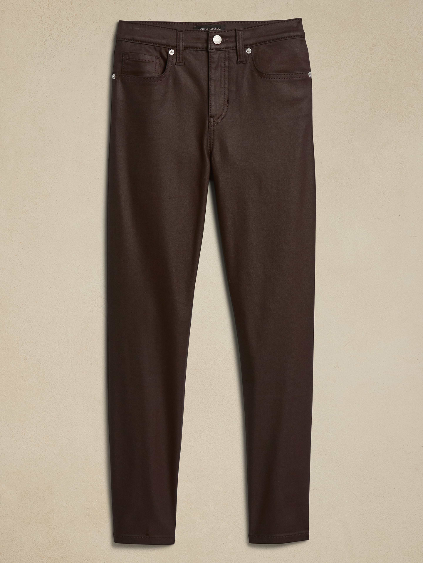 Image 1 of 4, WASHWELL: Better denim. Better planet. These jeans are part of our water-saving Washwell™ program. Compared to conventional wash methods, Washwell™ has saved millions of liters of water since 2016., HIGH-RISE SLIM FIT: Our version of the cigarette jean, these have a slim fit from hip to knee, and a slim leg that s a little wider than a skinny leg., Button closure with zip fly. Belt loops., Five-pocket styling., Made exclusively for Banana Republic Factory., Product #429255