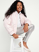 Image number 3 showing, Shiny Foil Print Leggings for Girls