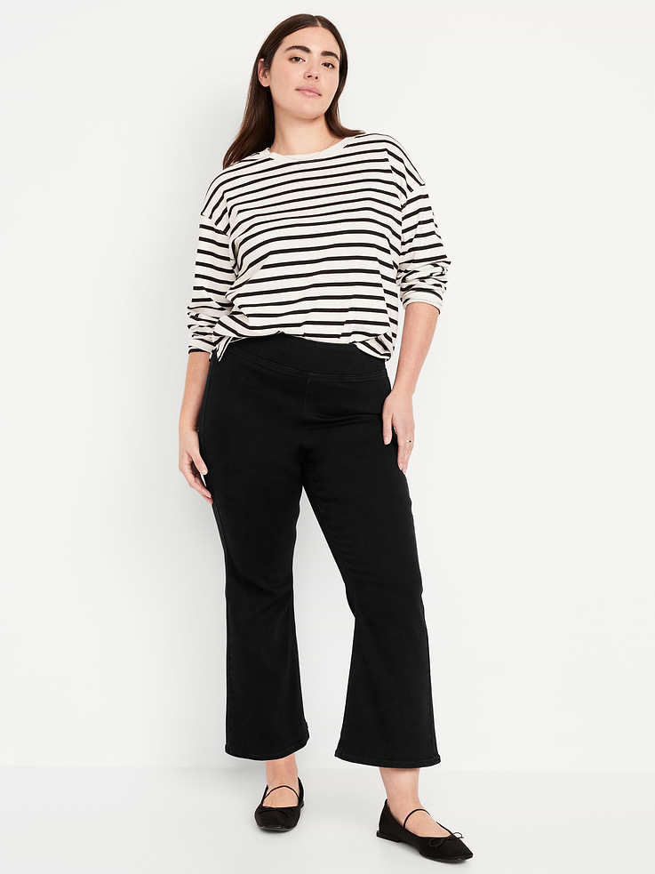 Image number 5 showing, High-Waisted Weekender Pull-On Crop Flare Jeans