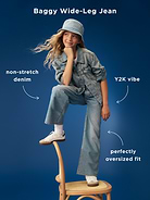 Image number 6 showing, High-Waisted Baggy Ripped Wide-Leg Jeans for Girls