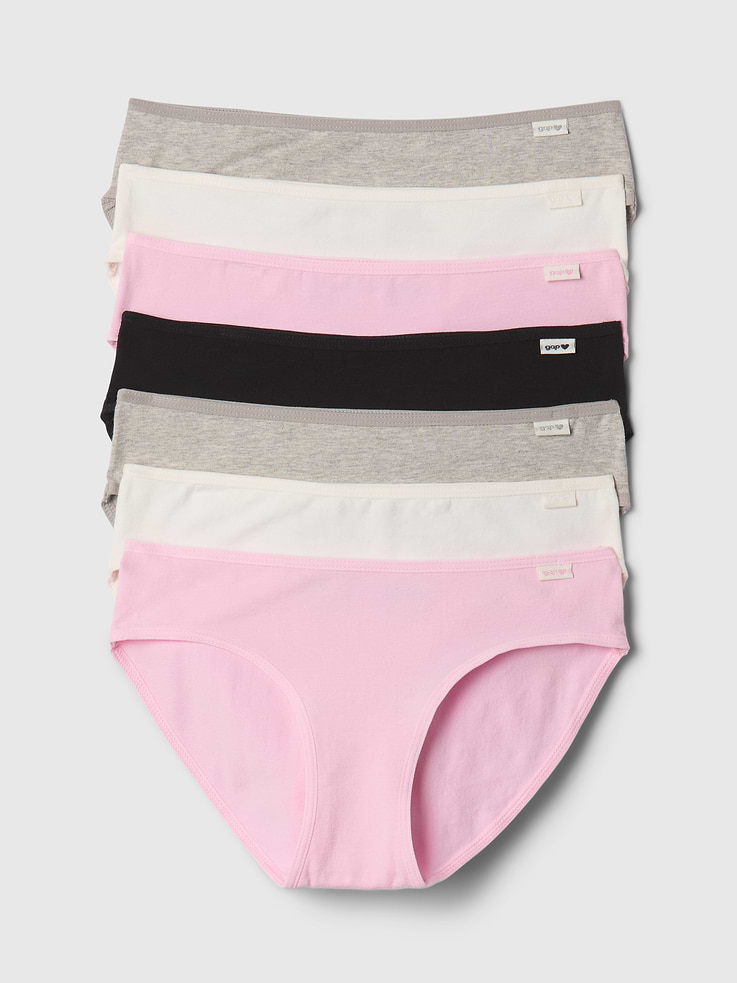Image number 1 showing, Kids Organic Stretch Cotton Bikini Briefs (7-Pack)