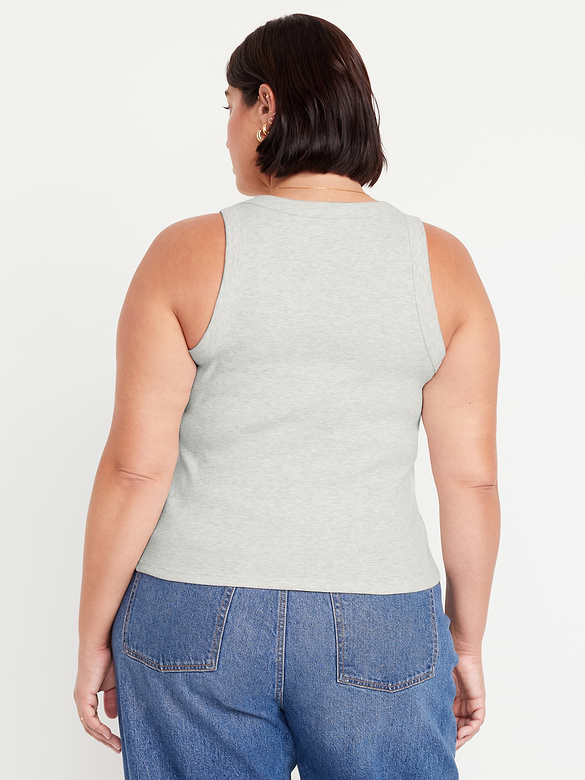 Snug Rib-Knit Crop Tank Top