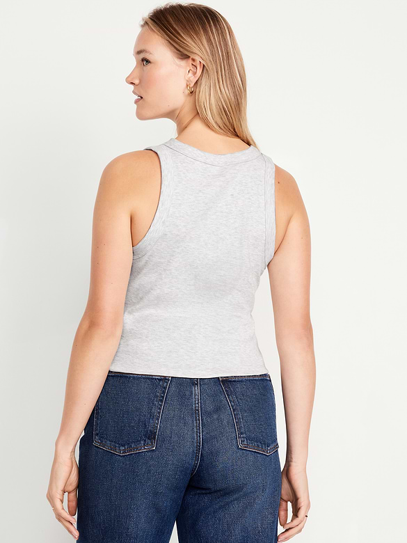 Snug Rib-Knit Crop Tank Top