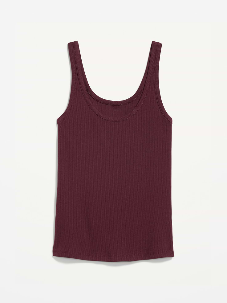Image number 4 showing, First-Layer Ribbed Scoop-Neck Tank Top