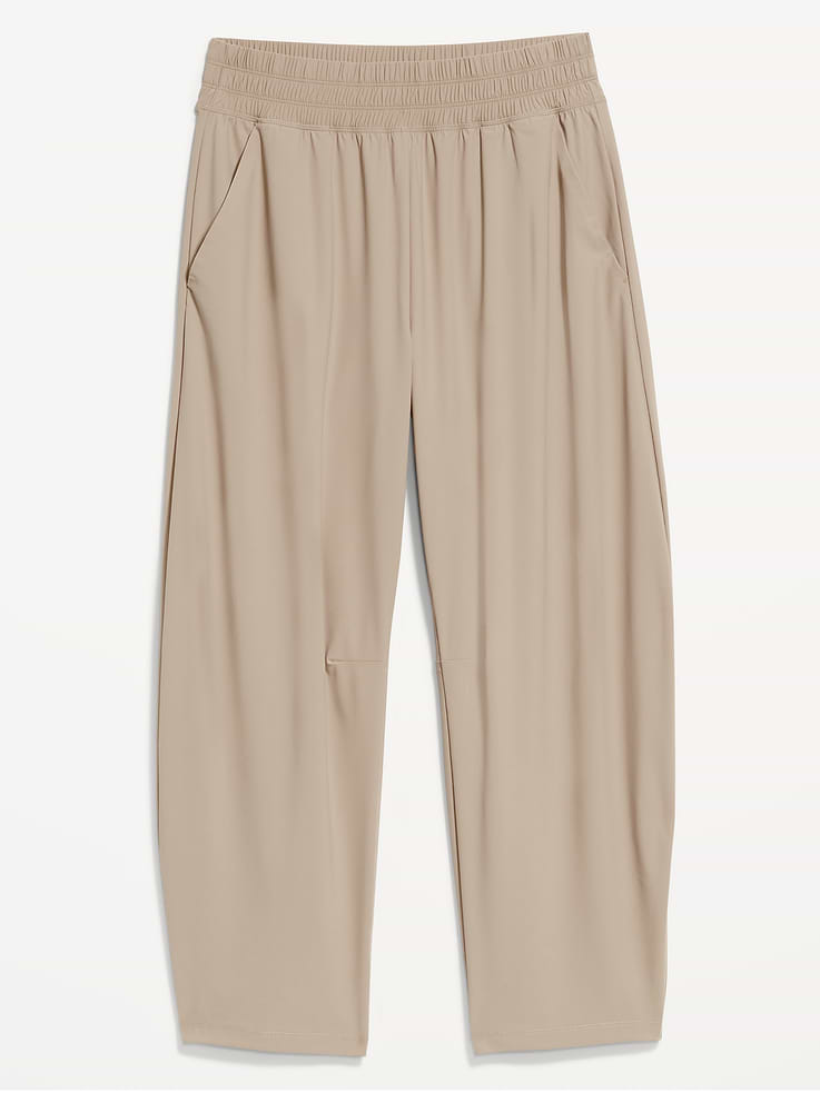 L'image numéro 8 présente Pantalon Tech Élégant coupe baril à taille haute longueur cheville