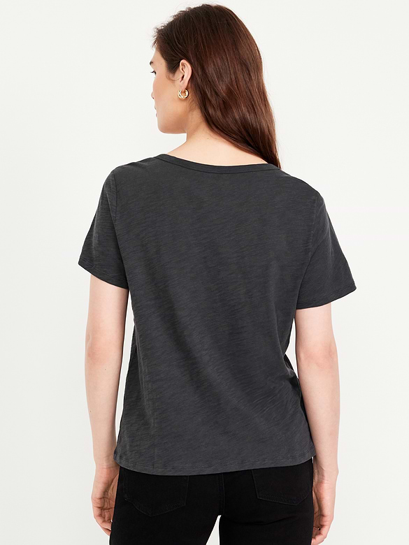 T-shirt passe-partout à encolure en V pour Femme