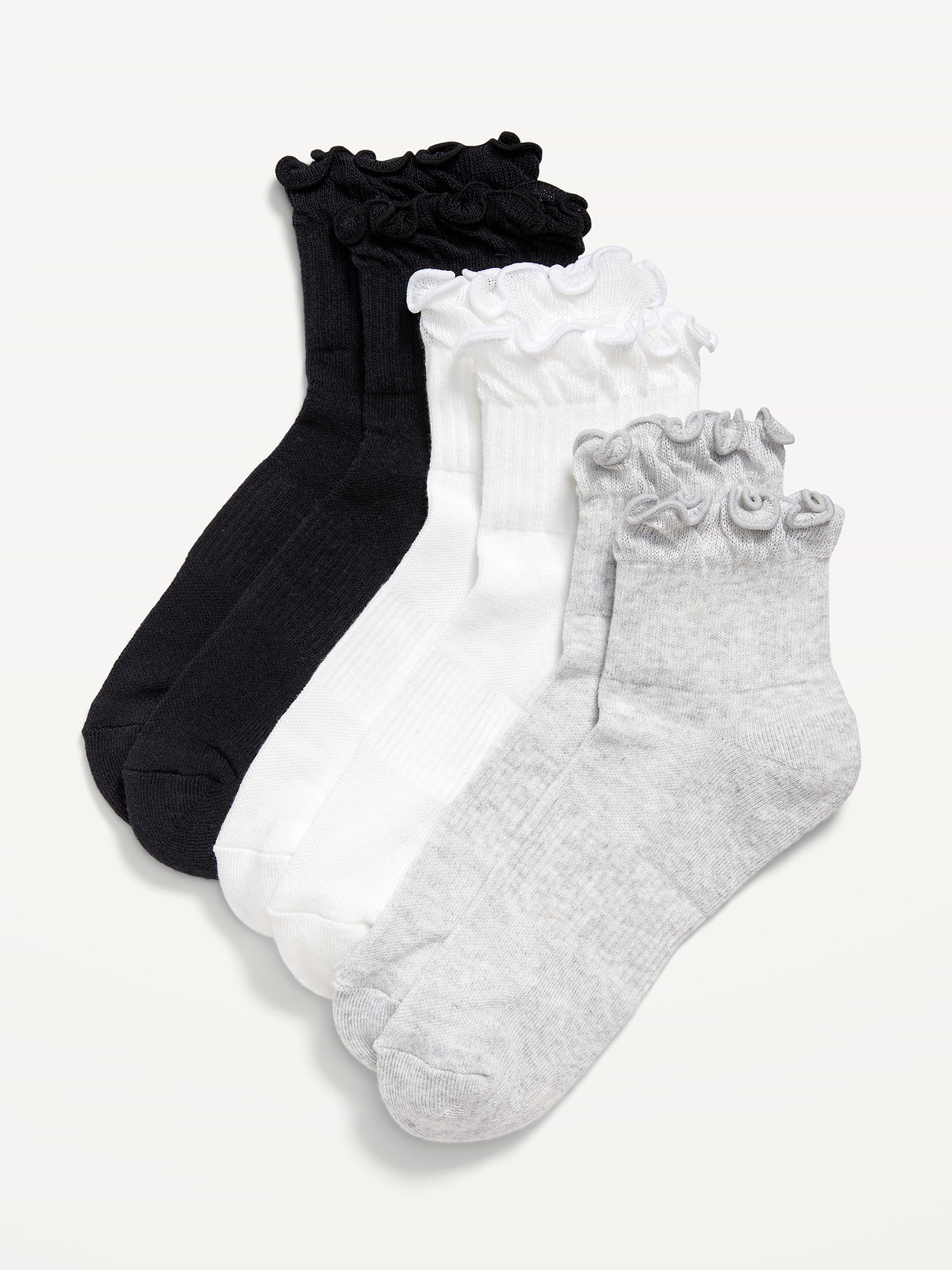 Image number 1 showing, Ruffled Athletic Socks 3-Pack