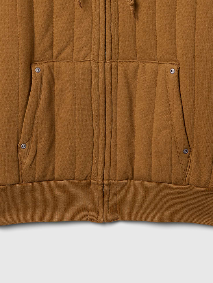 Image number 5 showing, Waffle-Lined Quilted Zip Hoodie