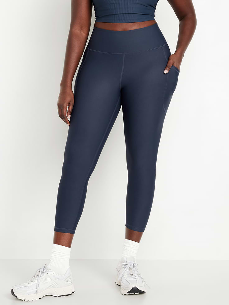 Image number 5 showing, High-Waisted PowerSoft Crop Pocket Leggings 23" inseam