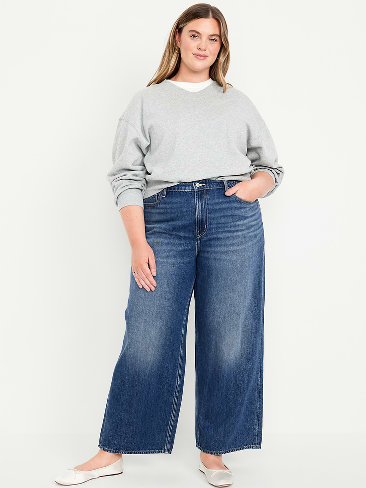 L'image numéro 7 présente Jean coupe généreuse jambe large à taille haute