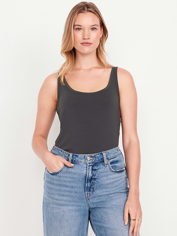 First-Layer Scoop-Neck Tank Top