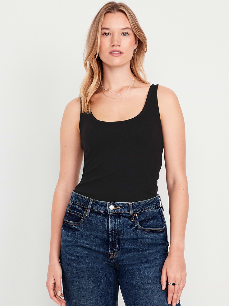 L'image numéro 5 présente Camisole Première couche côtelée à encolure dégagée