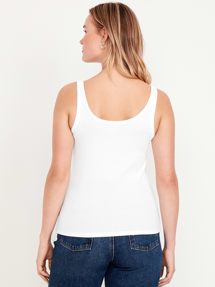 L'image numéro 6 présente Camisole Première couche côtelée à encolure dégagée