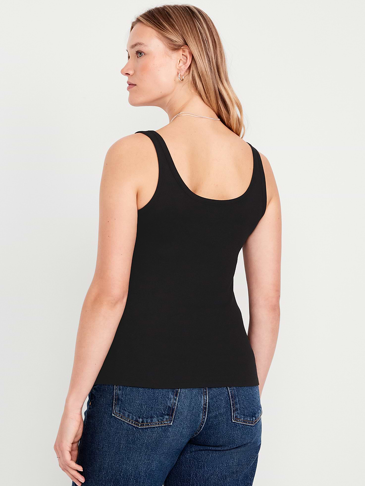 L'image numéro 6 présente Camisole Première couche côtelée à encolure dégagée
