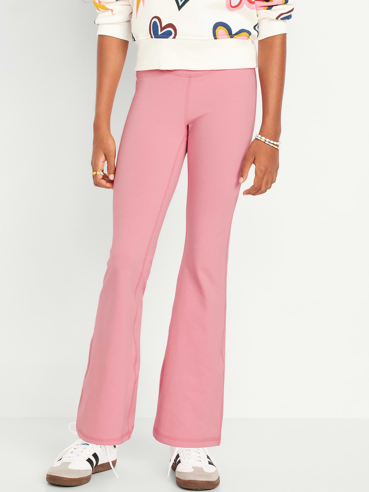 Image number 1 showing, High-Waisted PowerChill Crossover Flared Leggings for Girls