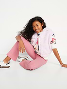 Image number 3 showing, High-Waisted PowerChill Crossover Flared Leggings for Girls