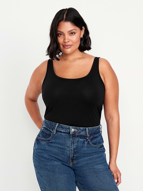 First-Layer Scoop-Neck Tank Top
