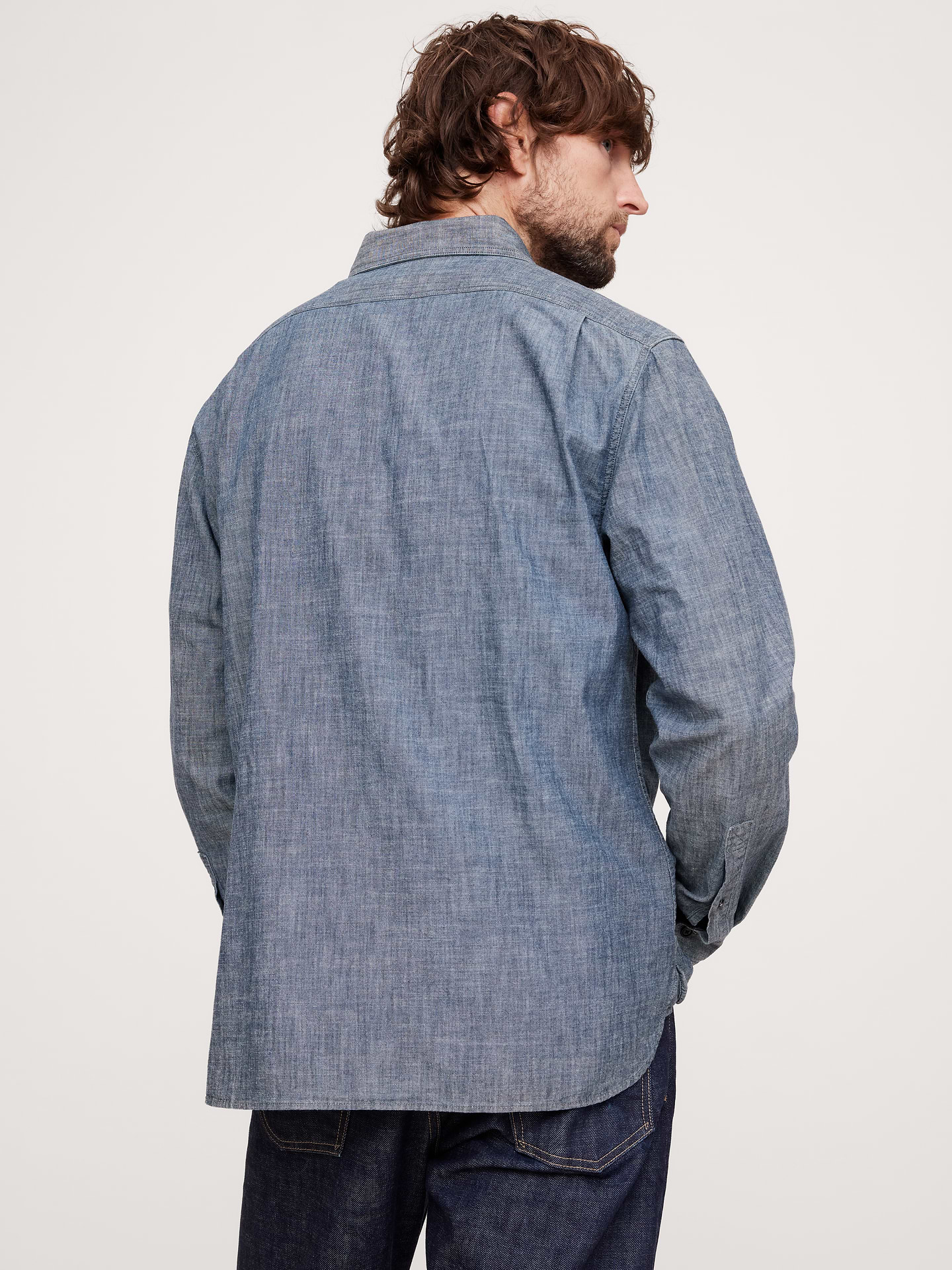 Image number 6 showing, Standard-Fit Chambray Shirt