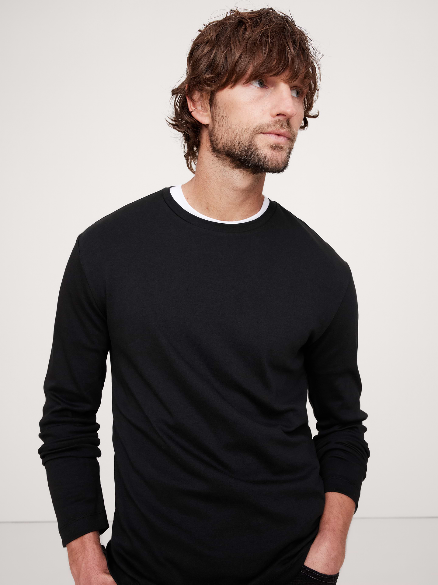 Image number 1 showing, Luxury-Touch Long-Sleeve T-Shirt