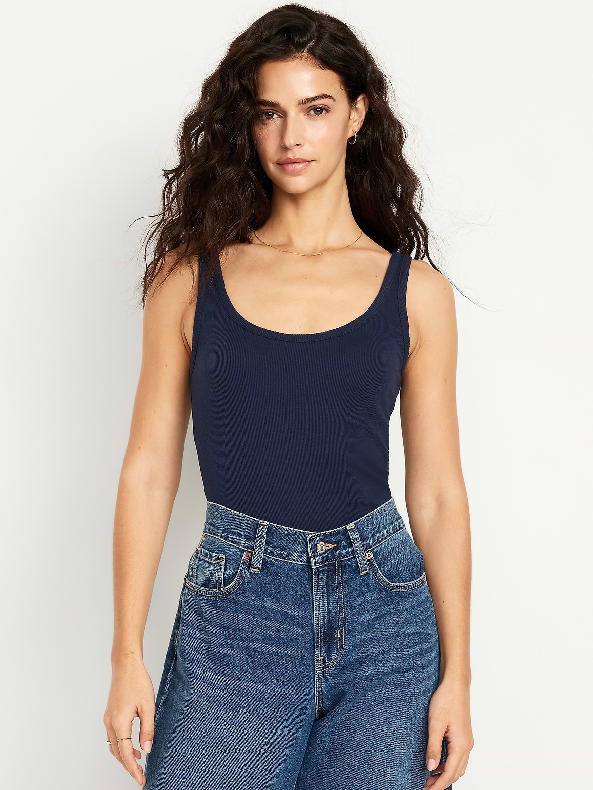 First-Layer Ribbed Scoop-Neck Tank Top | Old Navy