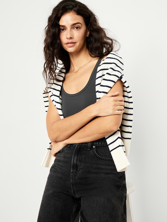 First-Layer Scoop-Neck Tank Top