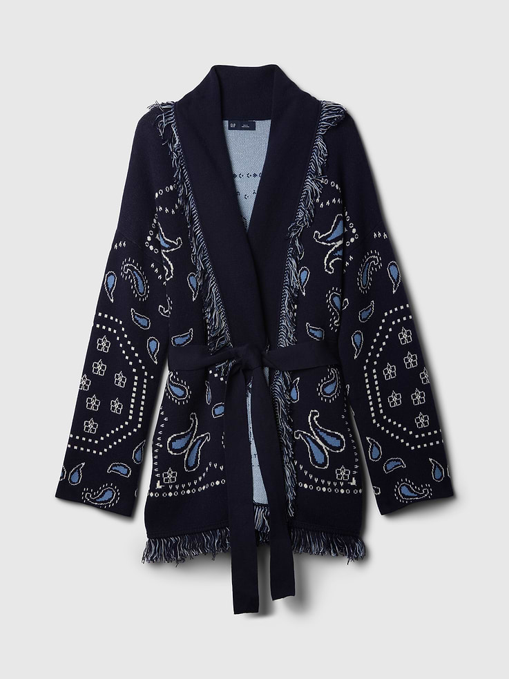 Image number 5 showing, Cotton-Blend Fringe Shawl Cardigan