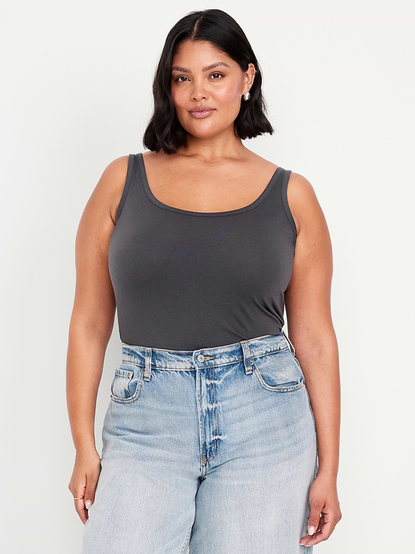 First-Layer Scoop-Neck Tank Top