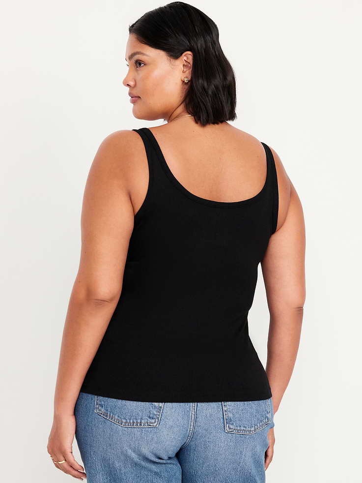 L'image numéro 8 présente Camisole Première couche côtelée à encolure dégagée