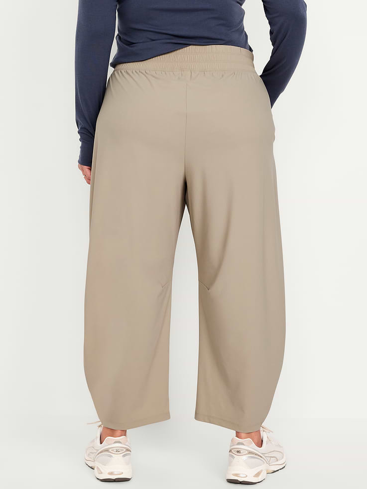 L'image numéro 7 présente Pantalon Tech Élégant coupe baril à taille haute longueur cheville