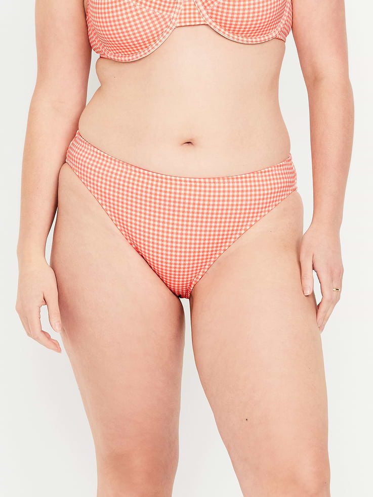 Image number 5 showing, Mid-Rise Textured Bikini Swim Bottoms