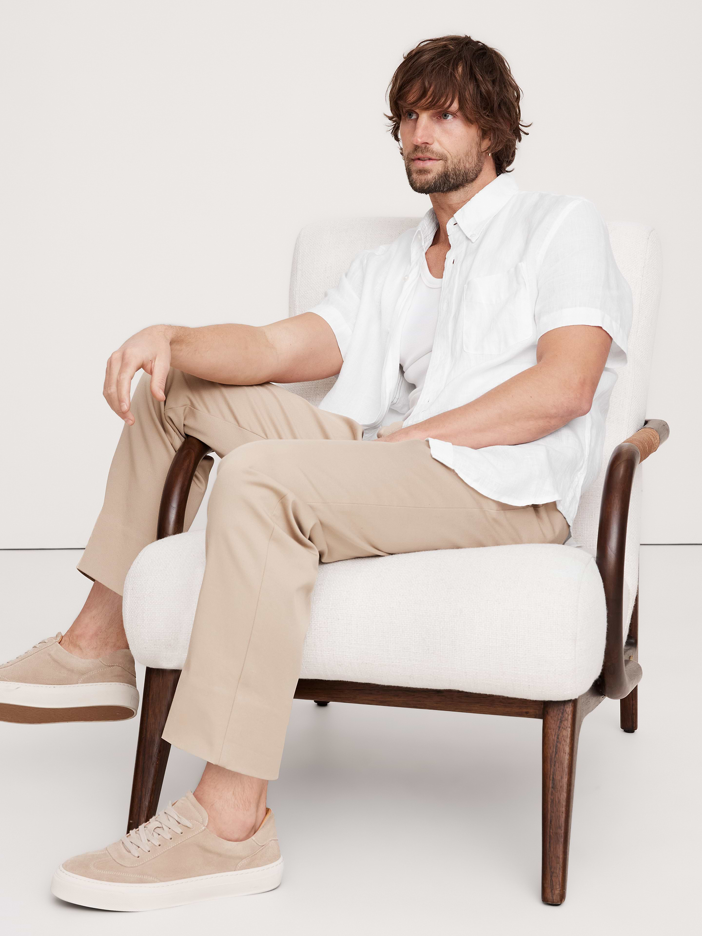 Image number 1 showing, Standard-Fit Linen Short-Sleeve Shirt
