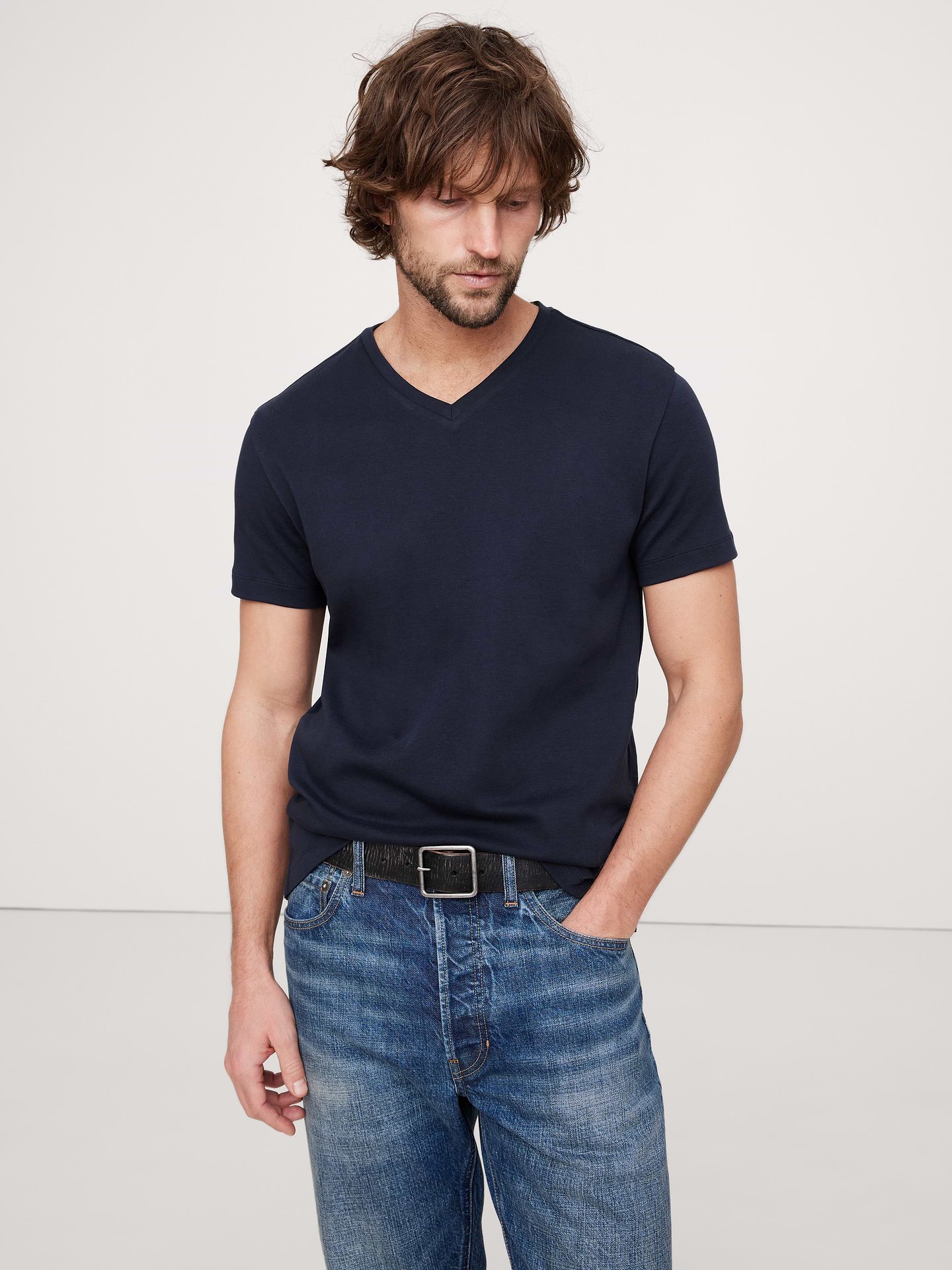 Image number 1 showing, Luxury-Touch V-Neck T-Shirt