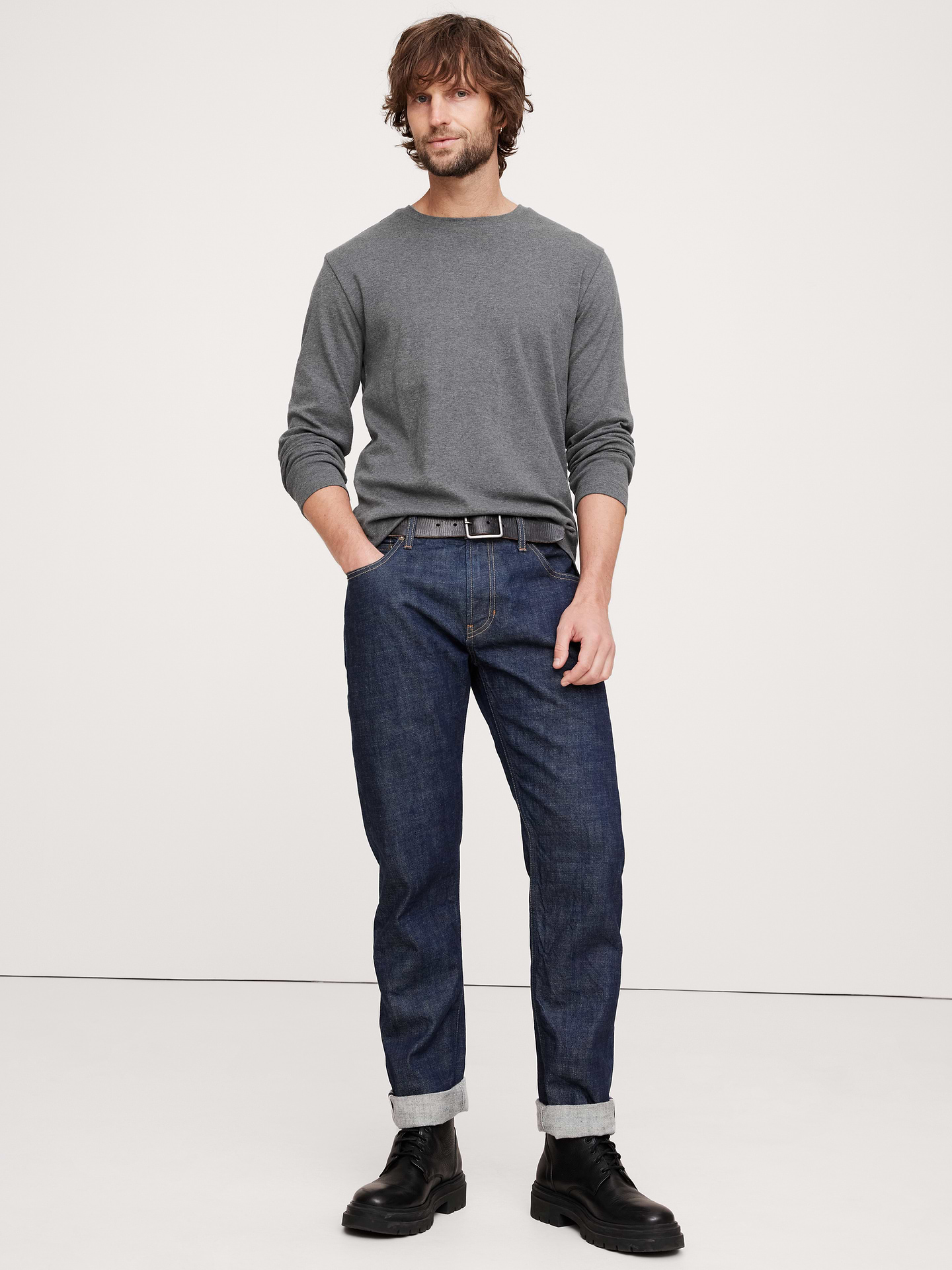 Image number 1 showing, Luxury-Touch Long-Sleeve T-Shirt