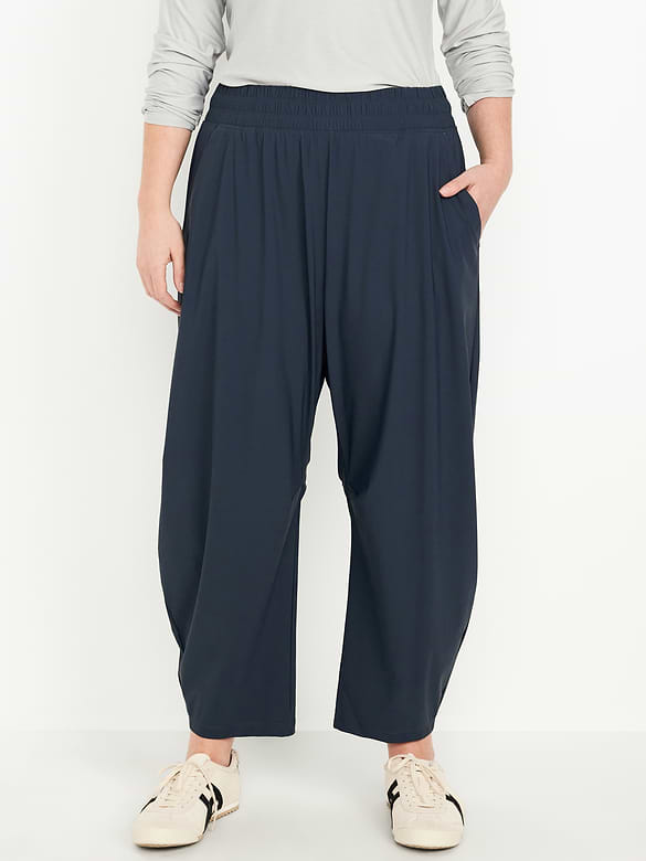 High-Waisted SleekTech Barrel Ankle Pants