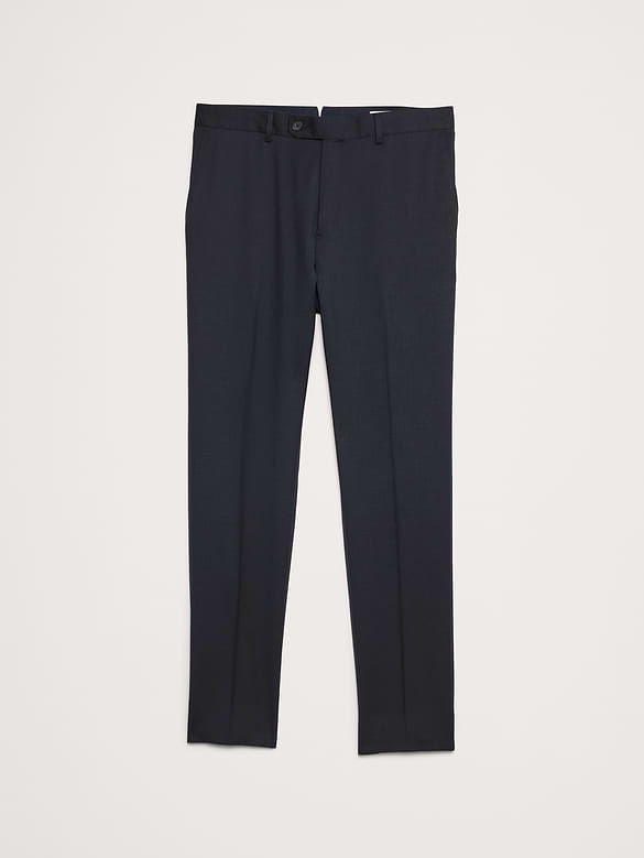 Pantalon de complet en tissu italien à motif pied-de-poule