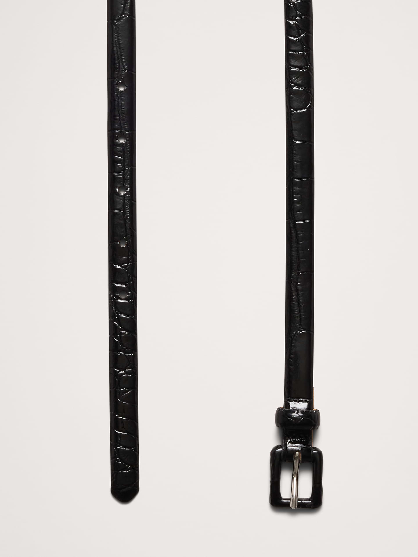 Image number 3 showing, Embossed Leather Skinny Belt