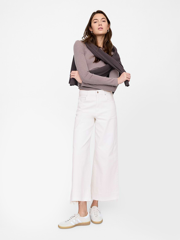 High Rise Wide-Leg Crop Jeans