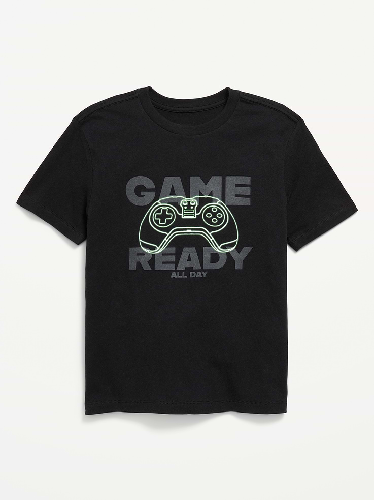 Image 1 of 2, crew neck, short sleeves, graphic at front, Product #663014